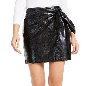 LEYDEN Snake-Embossed Mini Skirt Size M